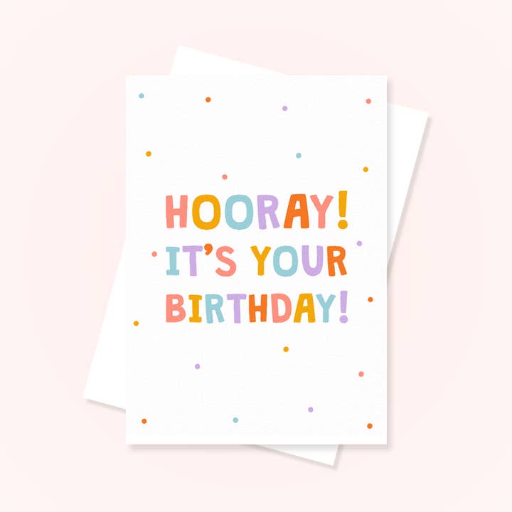 Hooray! It's Your Birthday Greetings Card for wholesale by Quinn's Pins