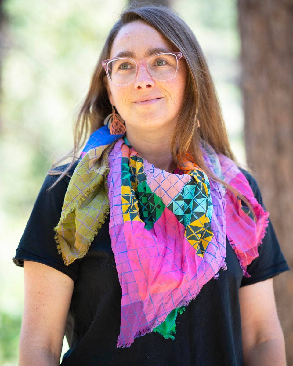 Made Wherever I Am – wholesale Halsduk - Unisex – Höst på slätterna lapptäcke - ren silkesvild halsduk4