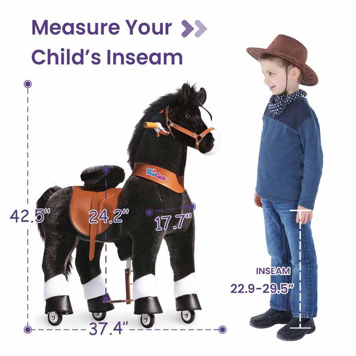 PonyCycle - Wholesale Stuffed/Plush Toy - Kids & Baby - PonyCycle Ride-On Black Horse | Plush Animal Riding Pony Toy16