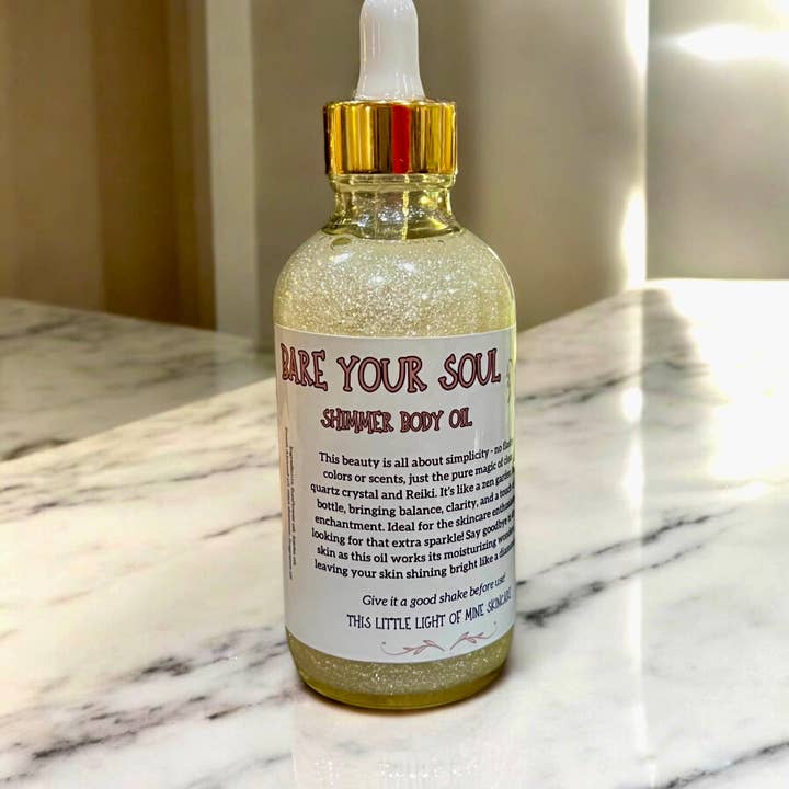 Bare Your Soul Shimmer Body Oil for wholesale by This Little Light of Mine Skincare