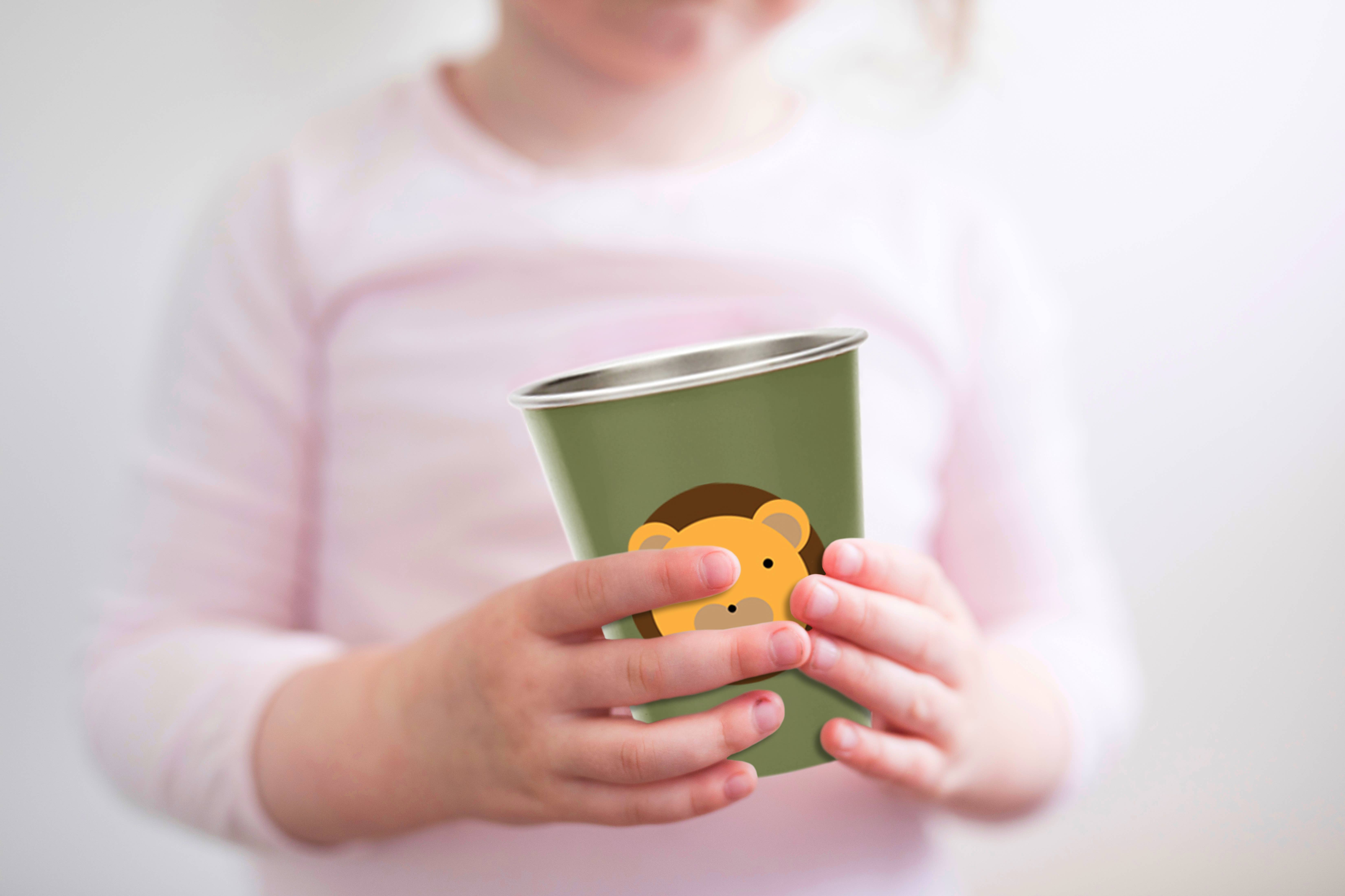 Fox Run Brands - Wholesale Drinking Glass/Cup - Kids & Baby - Red Rover Kids Animal Cup, Stainless Steel, Set 4, 10-Ounce1