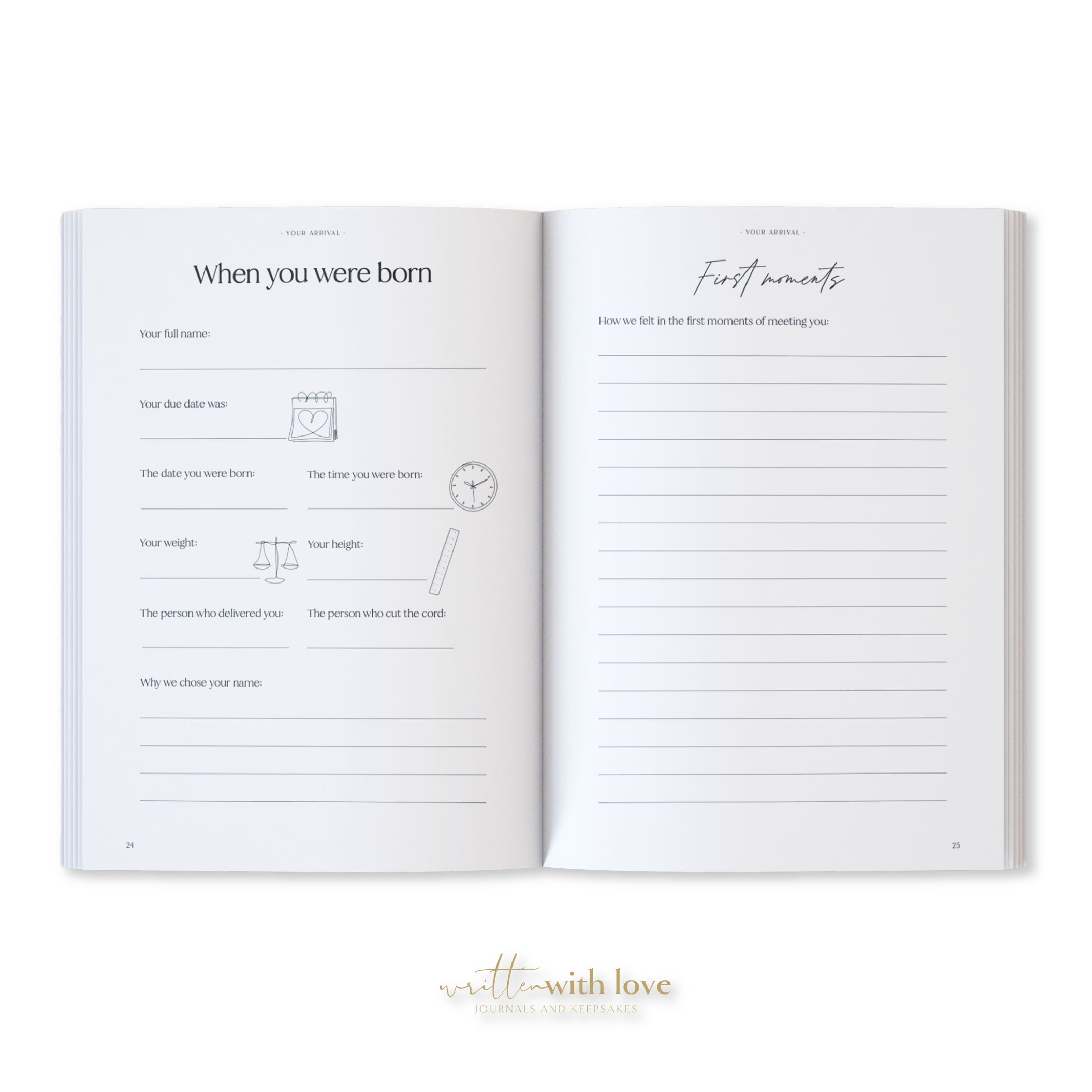 Written With Love - Wholesale Memory Book - Kids & Baby - Baby Memory Book with Keepsake Box - Oatmeal 9