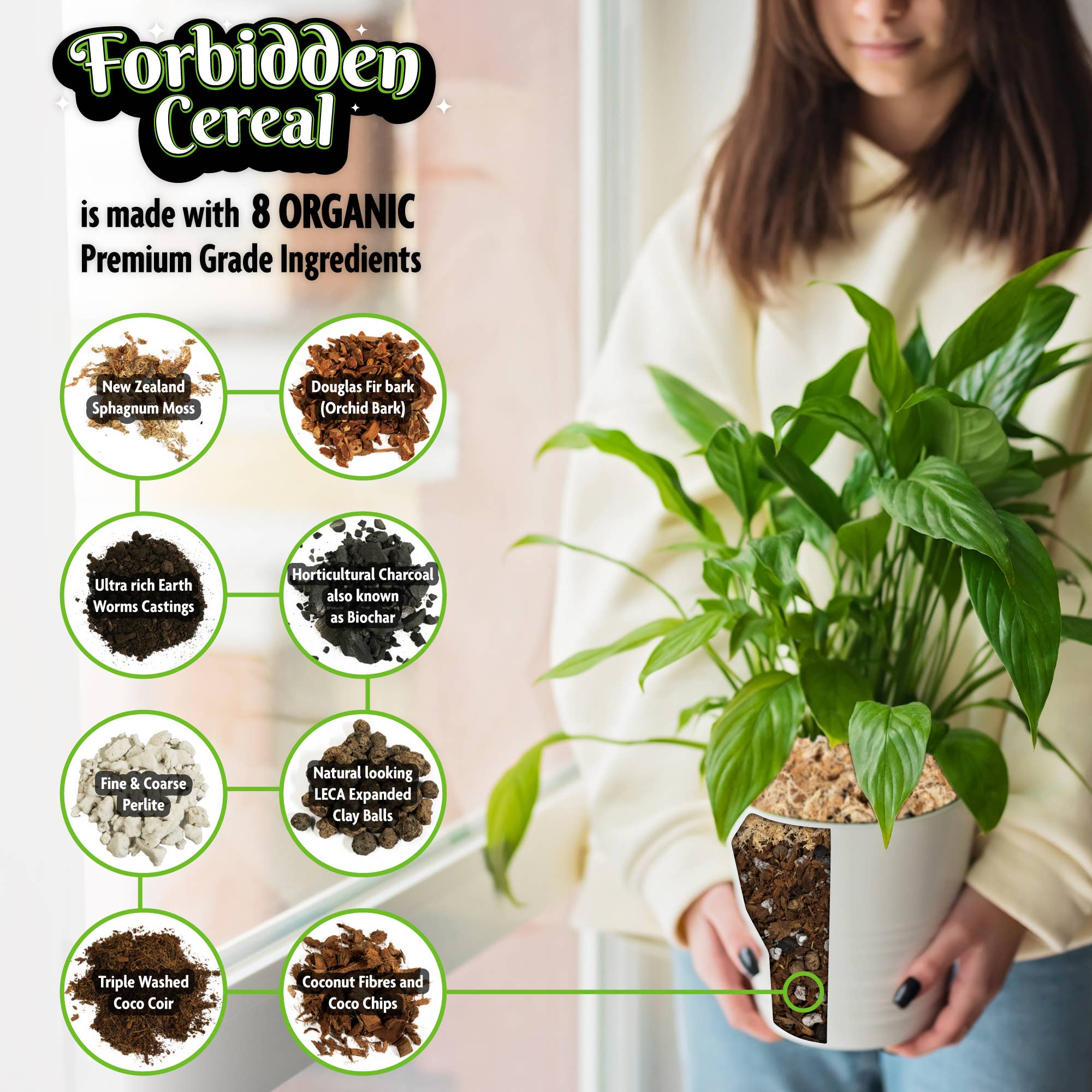 HydraGarden - Wholesale Planting/Potting Soil - Forbidden Cereal Soilless Chunky Houseplant Potting Mix10
