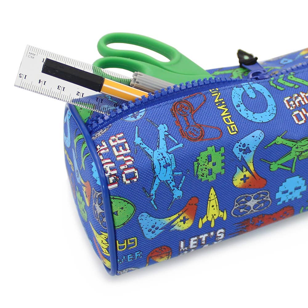 Powell Creative Products Ltd – wholesale Pencil case/pouch – Game Over Pencil Case for Boys Blue Barrel4