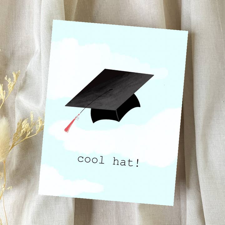 Carte de fin d'études Cool Hat pour la vente par Lines by Sarah