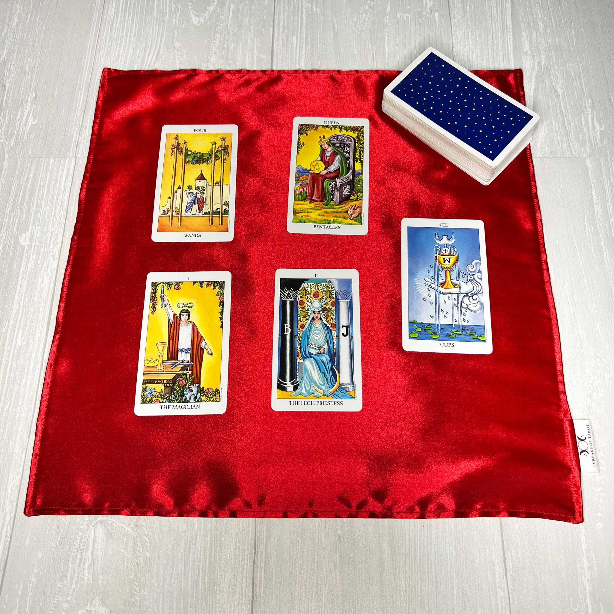 Threads of Tarot - Wholesale Tarot Cards - Red Satin Altar Cloth3