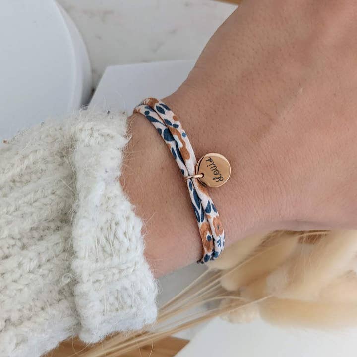 Pulsera Liberty personalizada con medalla de oro rosa para venta al por mayor de Bliche