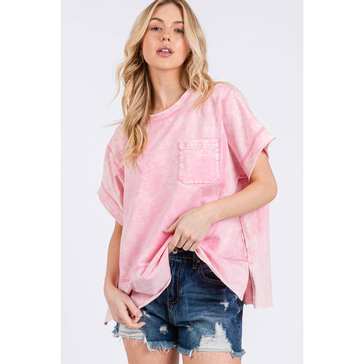 Sage + Fig – Engroshandel T-shirt – til kvinder – VINTAGE MINERAL VASKET KORTÆRMET TEE (ST7809)6