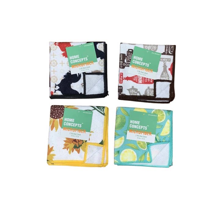 Mabelle Home - Wholesale Dishcloth - 2-Pack Geometric Printed Dish Cloths Microfiber