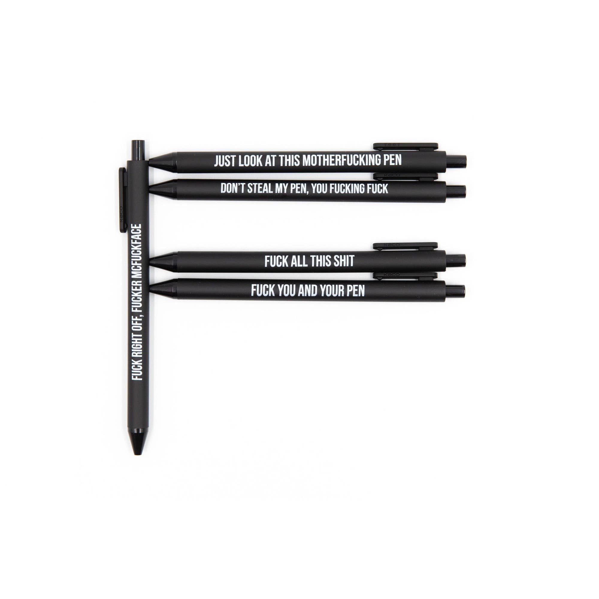 GetBullish – Großhandel Stift – Sweary Fuck Pens Cussing Pen Geschenkset, 5 schwarze Gelstifte7
