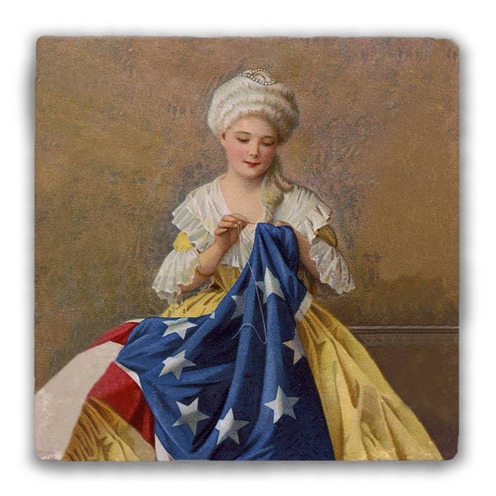 Nelson Gifts Wholesale - Wholesale Coasters - Betsy Ross Tumbled Stone Coaster