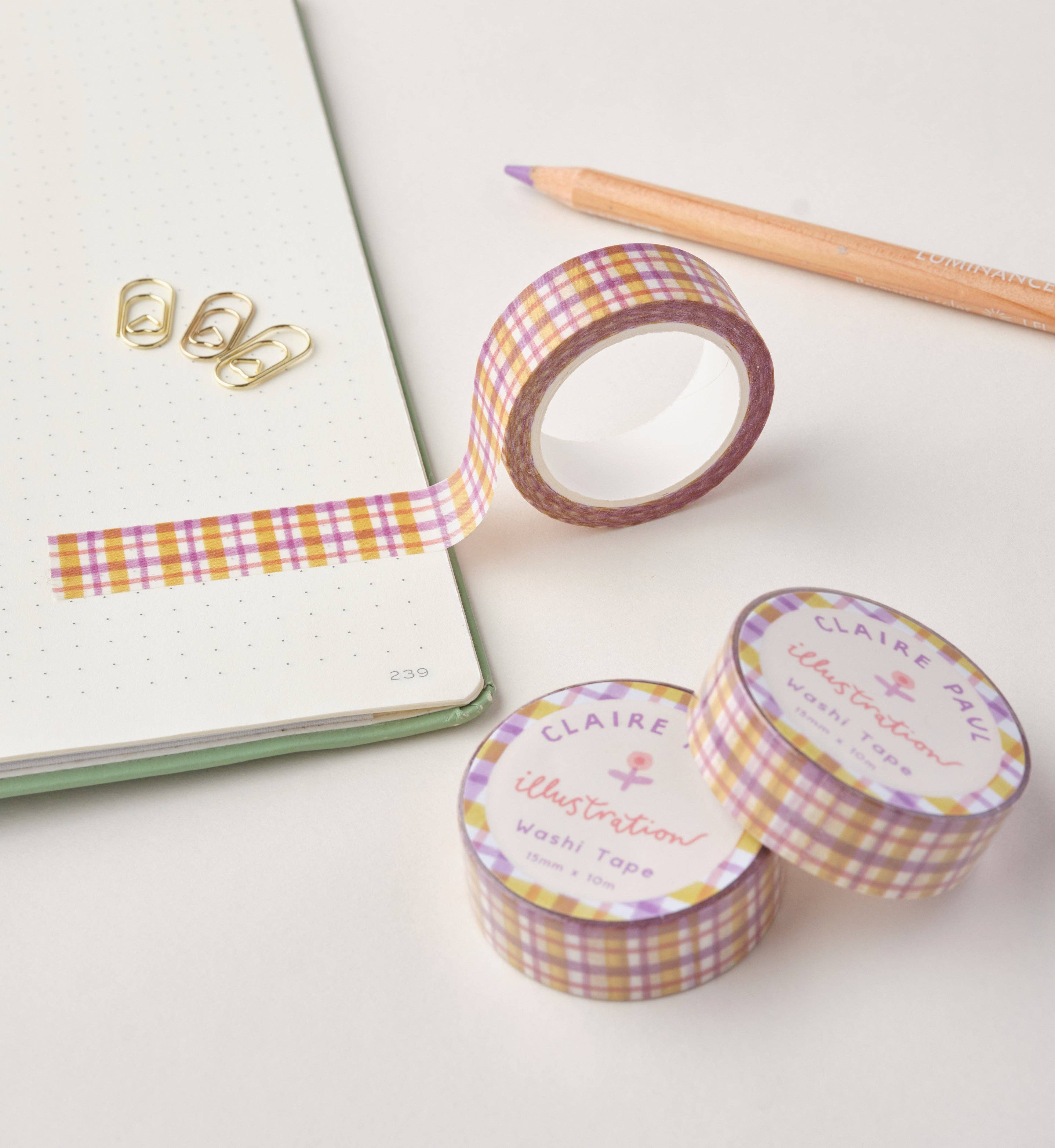 Claire Paul – wholesale Washi tape – Pastel Gingham Washi Tape1