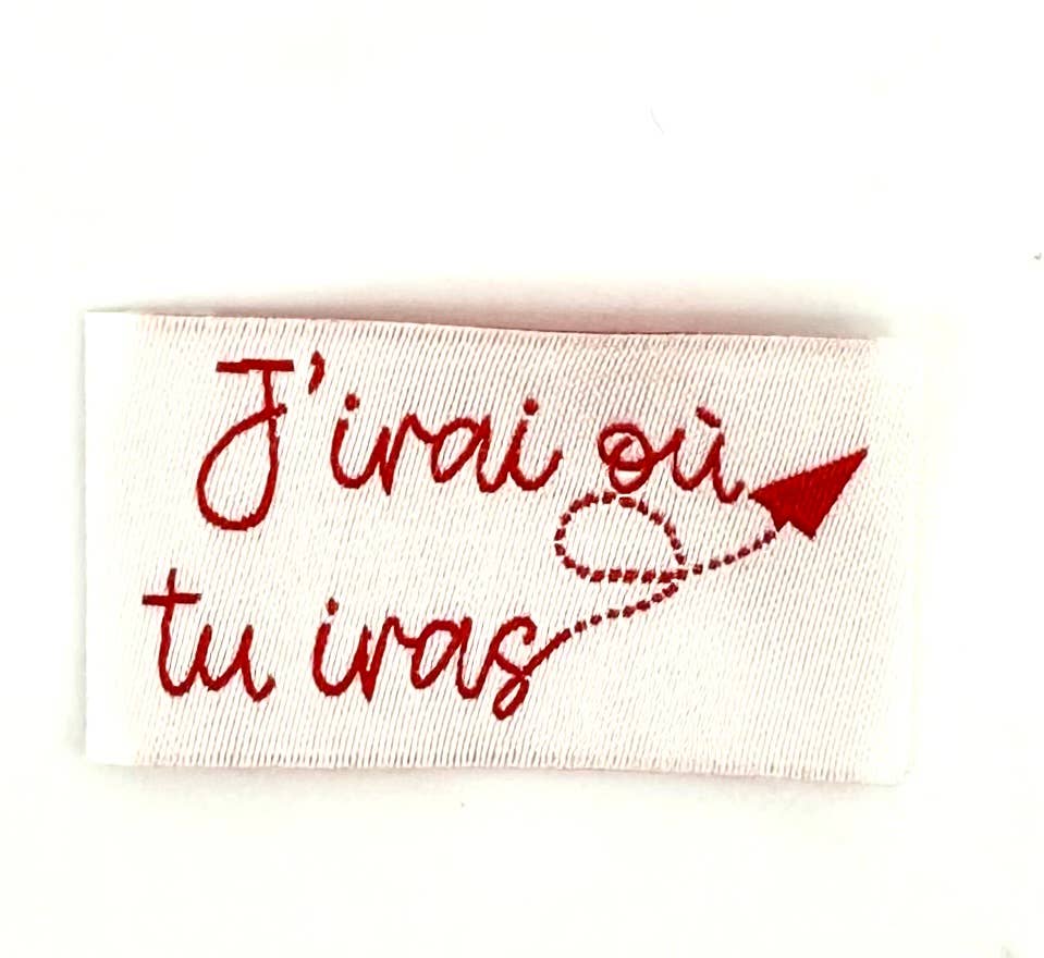 L’Étiquette Home Couture – wholesale Sömnadskit – Påsydd etikett: I'll go where you go - RÖD1