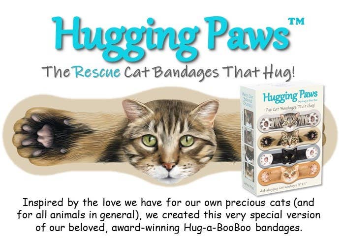 Hug-a-BooBoo - Wholesale Bandaids/Bandages - Hug-a-BooBoo "Hugging Paws" Premium CAT Bandages 24ct Box2