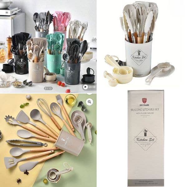 St. Louis Wholesale LLC - Wholesale Kitchen Utensil Set - Brodark Kitchen - B3- #KS-WE-34P.4622 - WHITE - 34PC