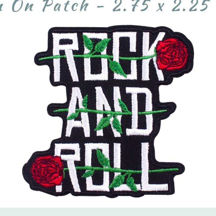 Rock N Roll Embroidered Patch for wholesale by Beast Threads LLC