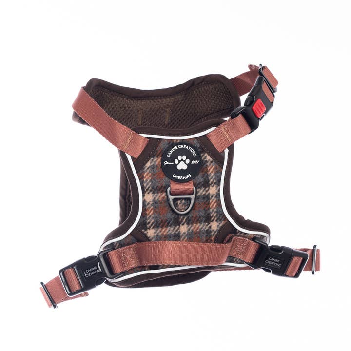 The Brown Tweed Harness for wholesale by Canine Creations Cheshire