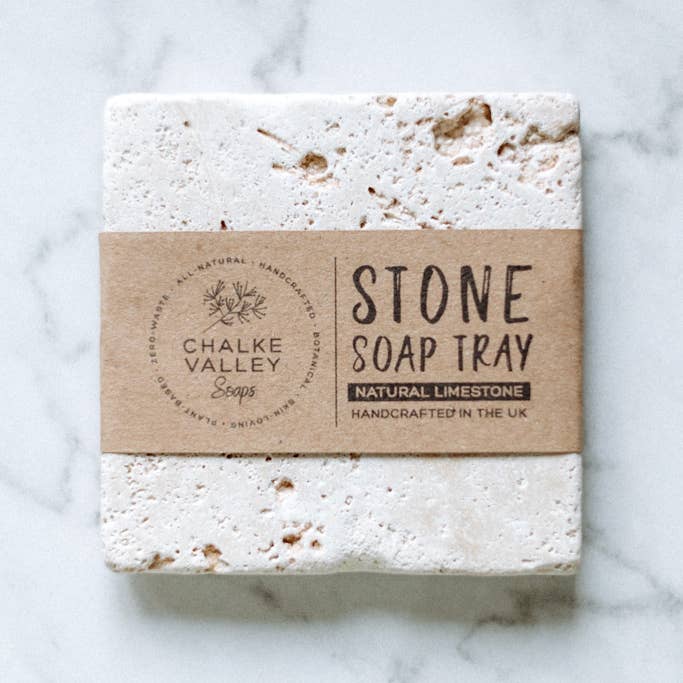 Chalke Valley Soaps - Wholesale Bath Soap Dish - Natural Limestone Tray for Soap or Candle
