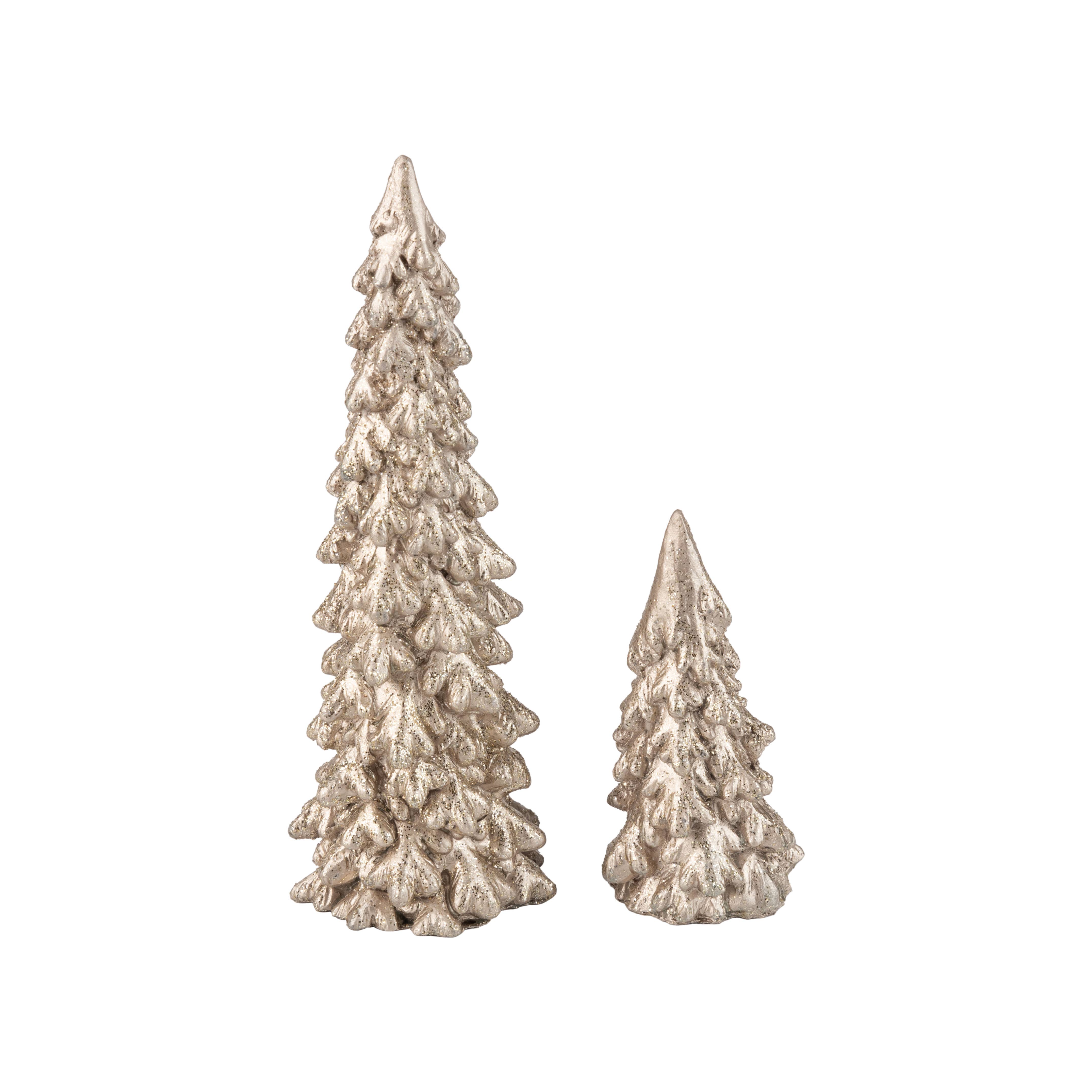 Silver Tree Home & Holiday - Wholesale Christmas Decoration - A21588: Set of 2 resin tree tblepce,champ gld,3+6in0