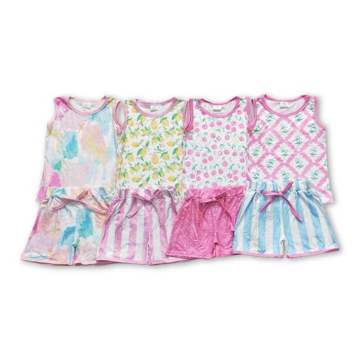 Top short sans manches, vêtements d'été pour bébés filles pour la vente par Yawoo Garments