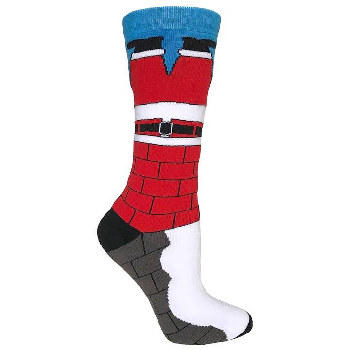 Adulto Unisex - Calzini Divertenti di Natale con Babbo Natale Bloccato nel Camino per la vendita all'ingrosso da parte di Tree Buddees
