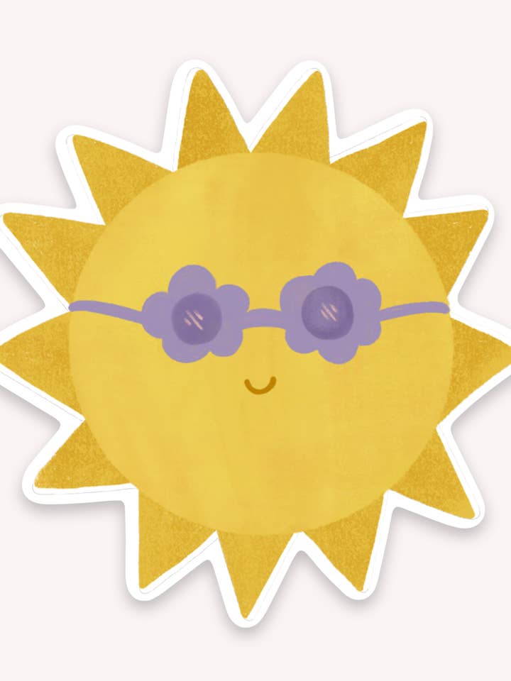 Sunshine Sticker - Simpatico diario regalo in vinile opaco impermeabile per la vendita all'ingrosso da parte di Lauren Sissons Studio
