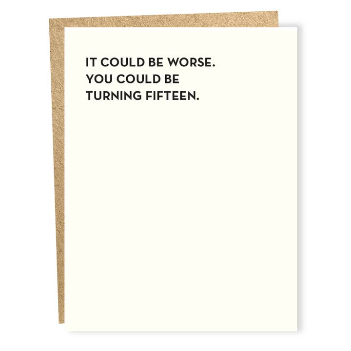 #1302: Fifteen Card for wholesale by Sapling Press