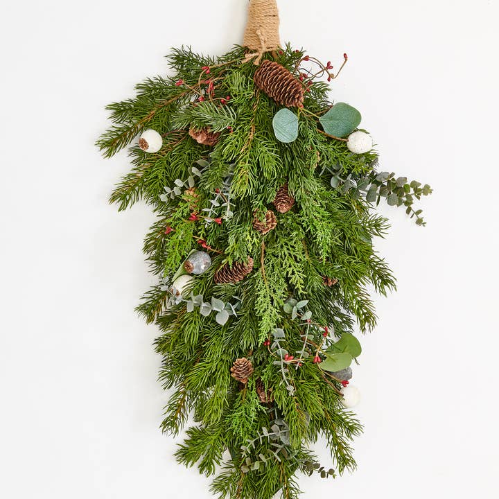 WORTH IMPORTS - Wholesale Christmas Decoration - 30" Spruce Cypress Pine Cones & Fig Teardrop