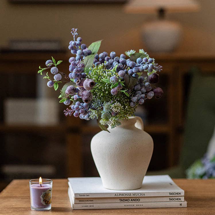 Rustic Reach - Wholesale Artificial Plant - Blueberry & Greenery Bunch 13" Tall0