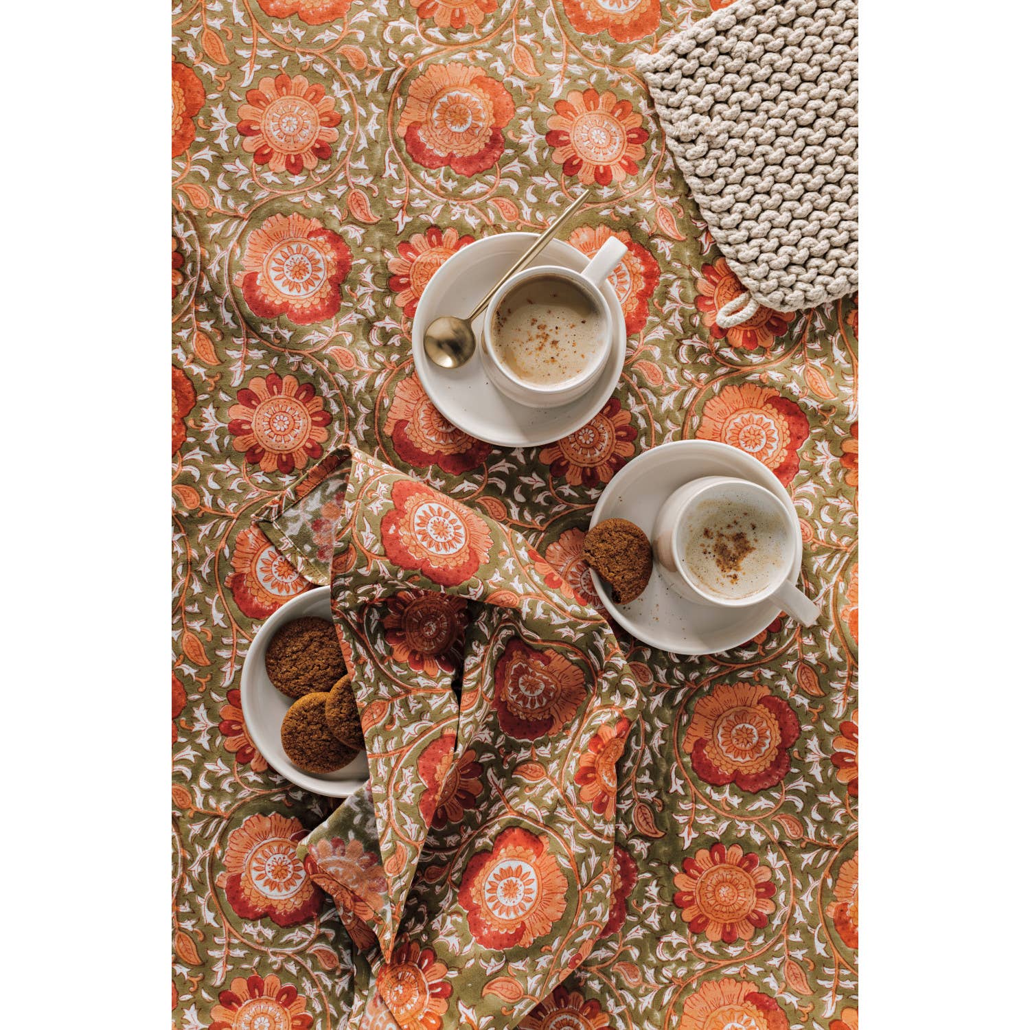 Danica Heirloom - Wholesale Dinner & Cloth Napkin - Zinnia Block Print Napkins Set of 41