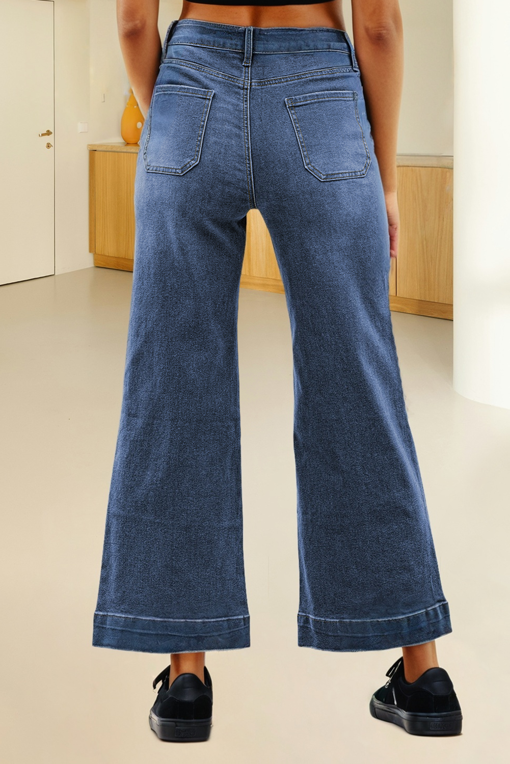 LA Society - Wholesale Jeans - Women's - Cropped High Rise Wide Leg Jeans6