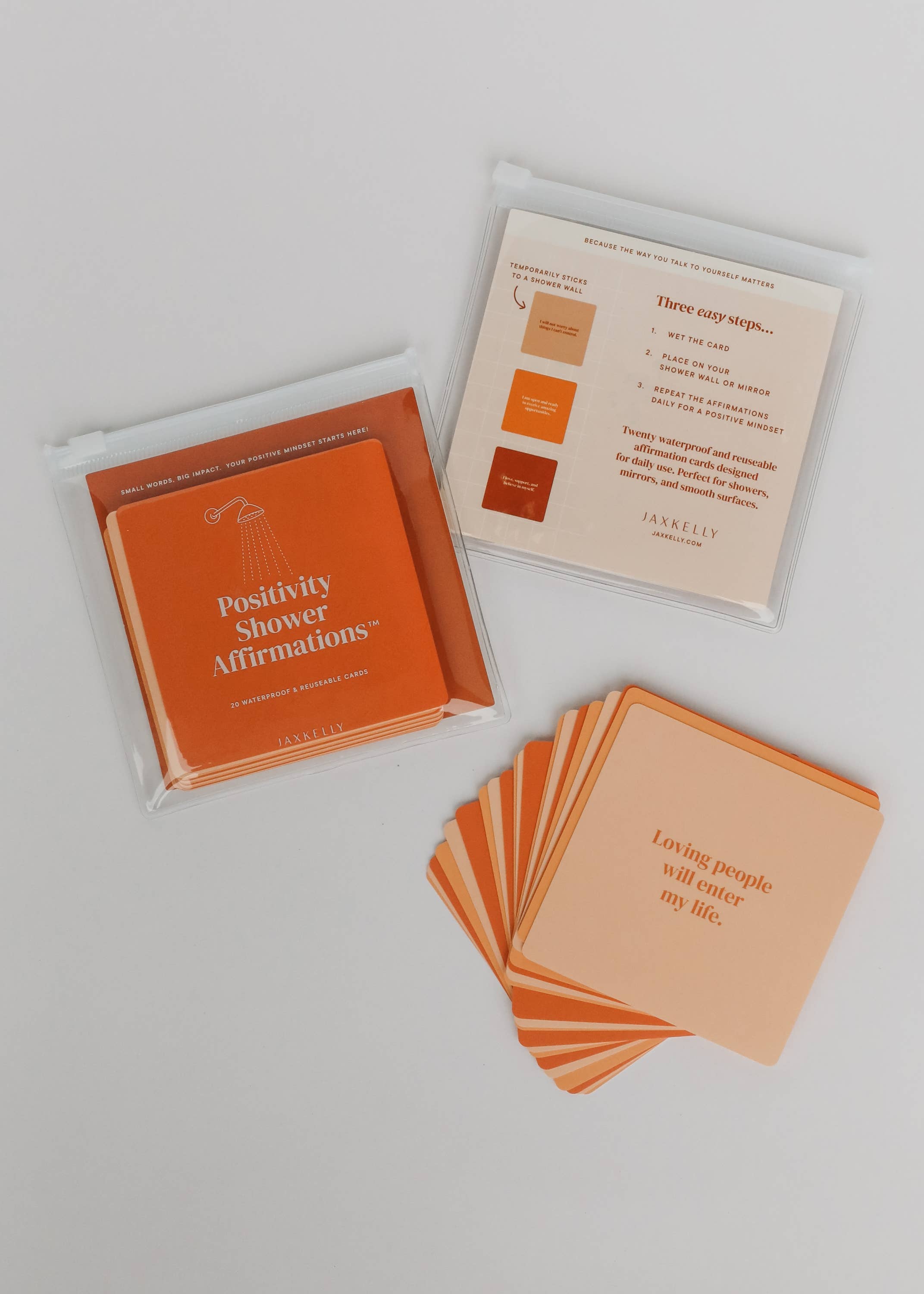 JaxKelly – wholesale Stationery/notecard set – Shower Affirmation™ Display Cards - Positivity2
