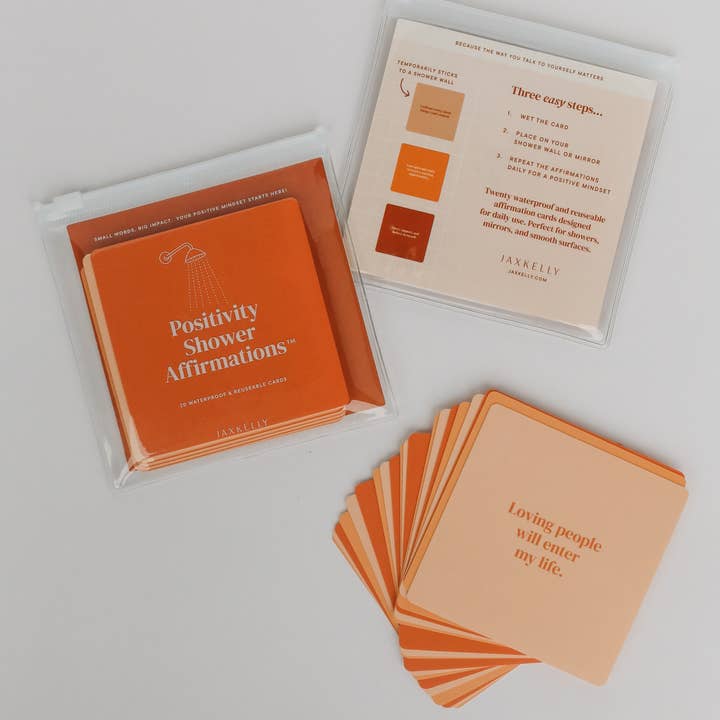JaxKelly – wholesale Stationery/notecard set – Shower Affirmation™ Display Cards - Positivity2