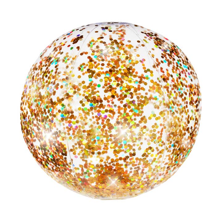 Glitter Beach Ball- Gold for wholesale by PoolCandy