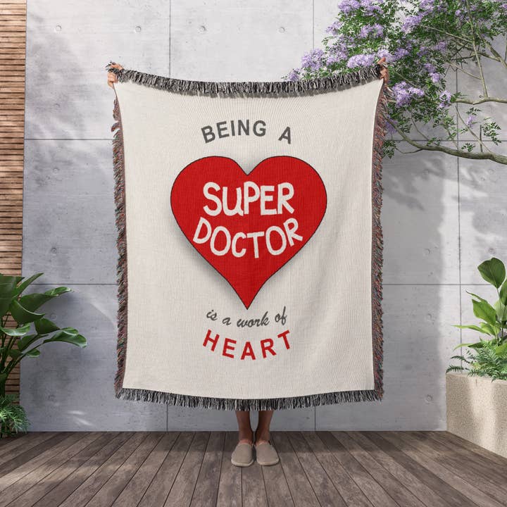 3dRose - Wholesale Throw Blanket - 3dRose, Being a Super Doctor is a work of Heart - appreciating good medical Dr, Blanket2