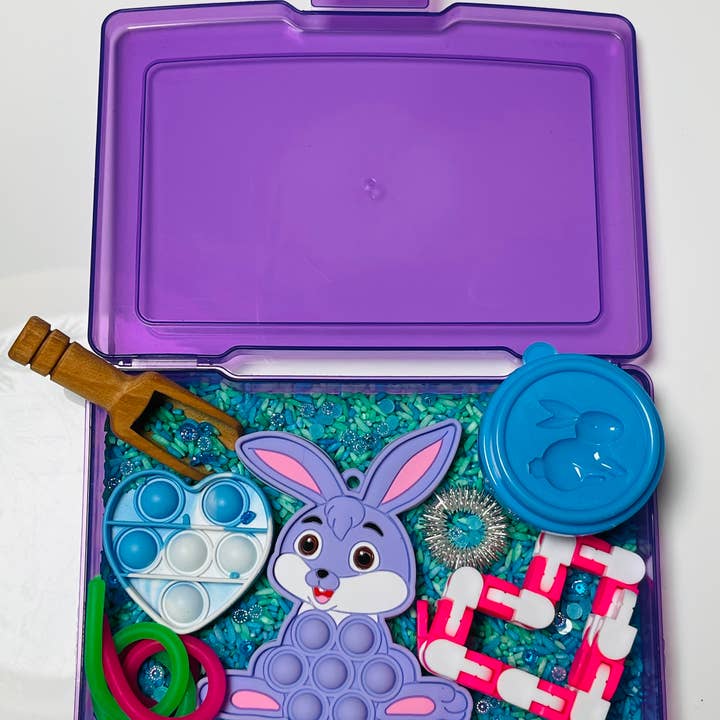Sweetest Fidgets - Wholesale Toy Set - Kids - Bunny Sensory rice kit with storage caseÂ