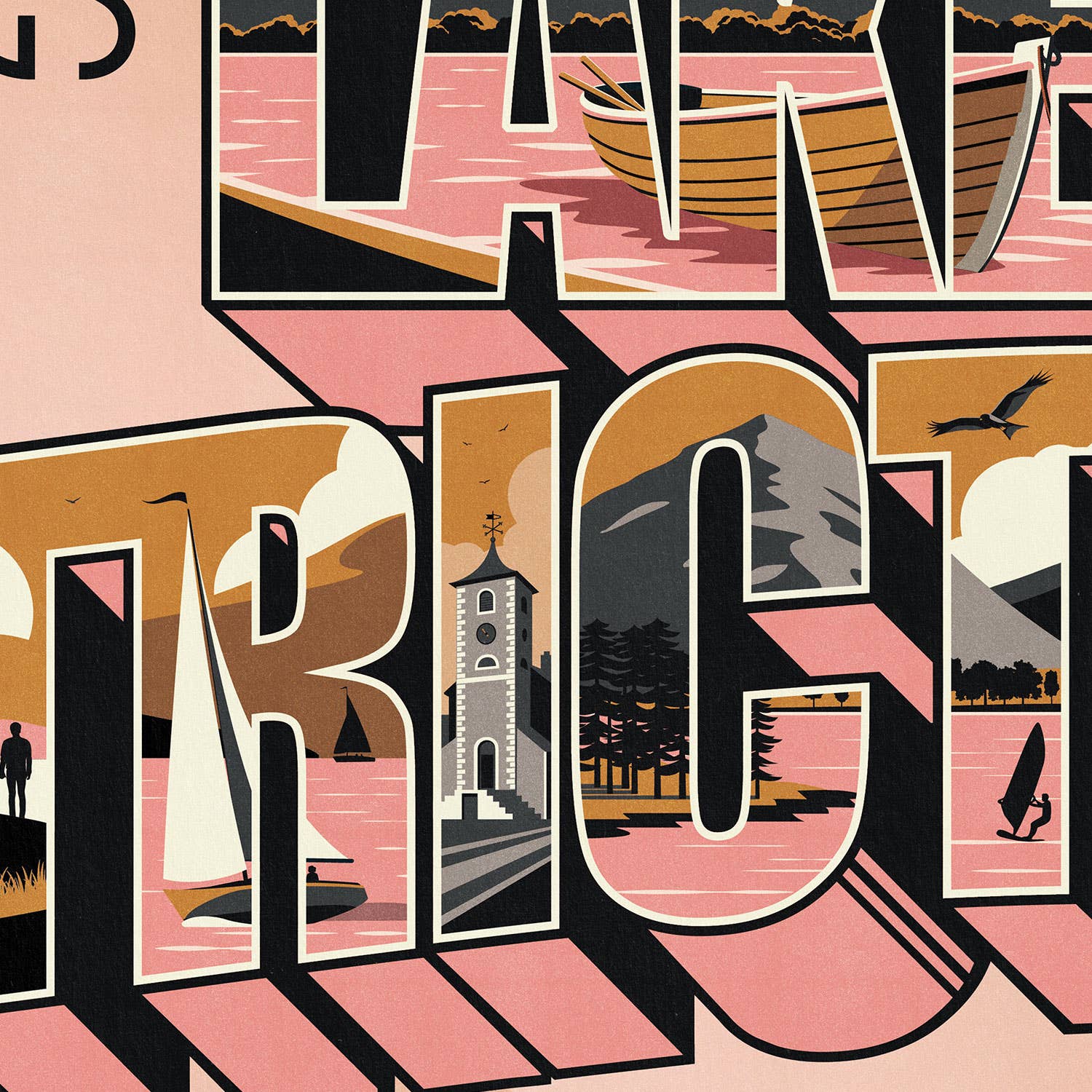 Telegramme Paper Co. - Wholesale Art Print - Greetings from The Lake District Giclée Art print3