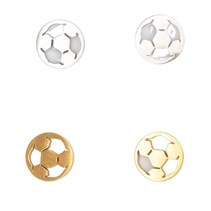 Soccer Ball Sports Post Stud Earring Gift Giving Whimsical for wholesale by Rebecca Accessories LLC
