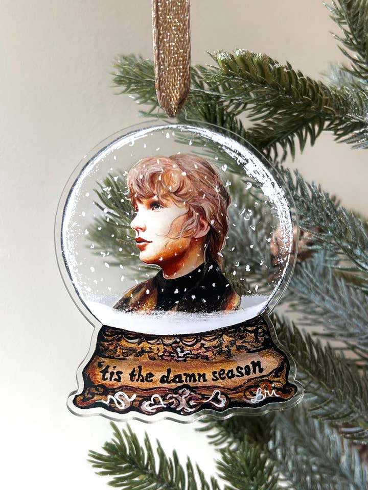 Taylor Swift ‘tis the damn season’ Snow Globe Ornament CLEAR! for wholesale by Bri Bowers