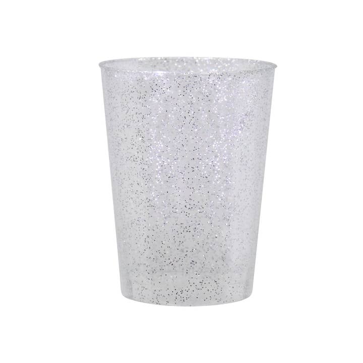 EcoQuality - Wholesale Drinking Glass/Cup - 10oz Silver Glitter Tumbler – Durable, Reusable, and Elegant Drinkware for Any Occasion1
