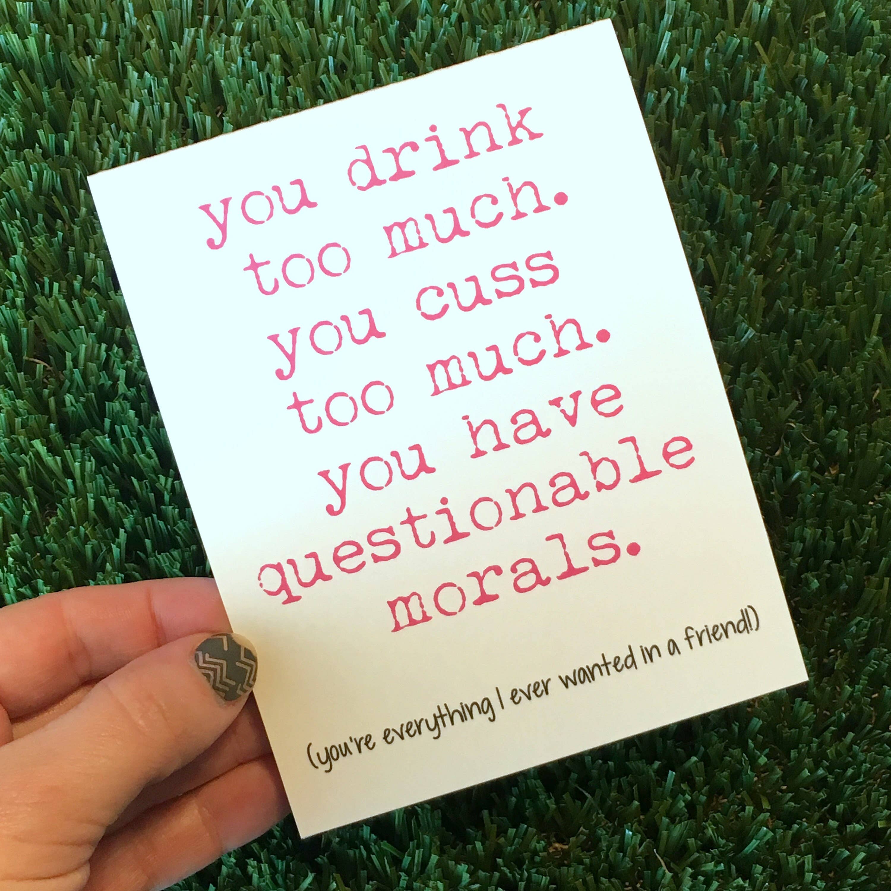 Personal Paper Hugs - Venta al por mayor Tarjetas de amistad - Tarjeta de felicitación divertida para amigos de bebidas sarcásticas para mejor amigo4