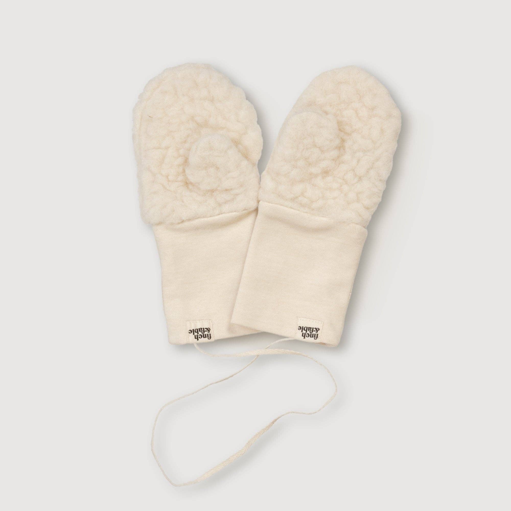 Finch & Fable - Wholesale Mittens - Kids - Wool Sherpa Mittens - Milk1