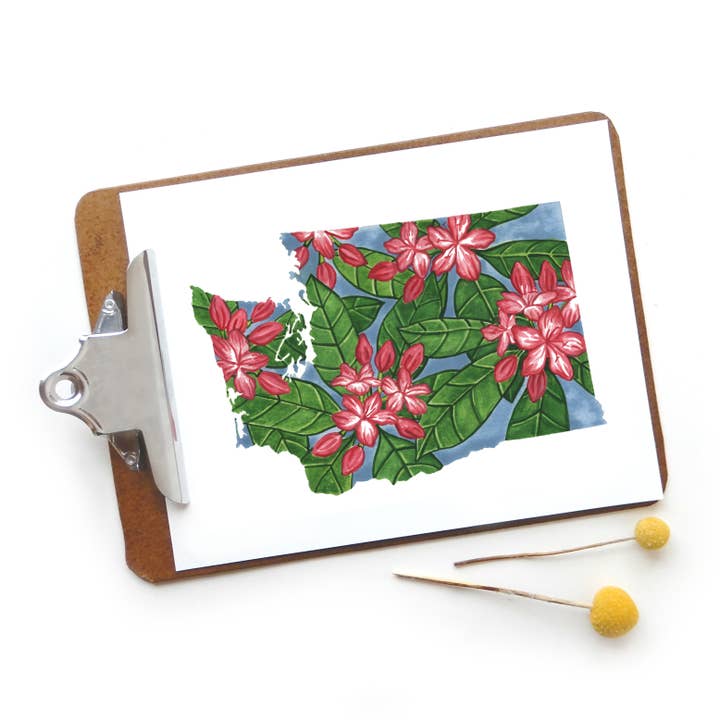 Imprimé fleurs de l'État de Washington pour la vente par Sketchy Notions