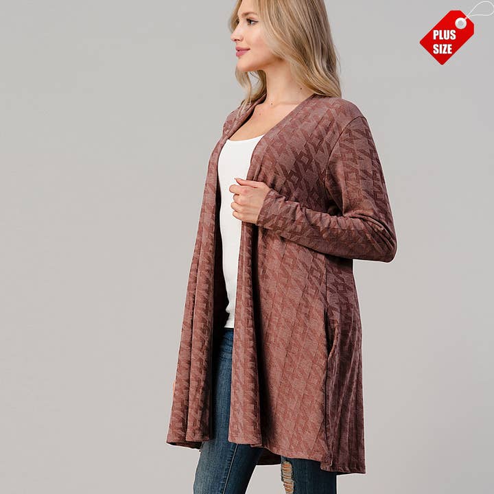 WEINROT ENTWORFENE STRICKJACKE IN GLOCKENFORM PLUS für den Großhandel auf Faire