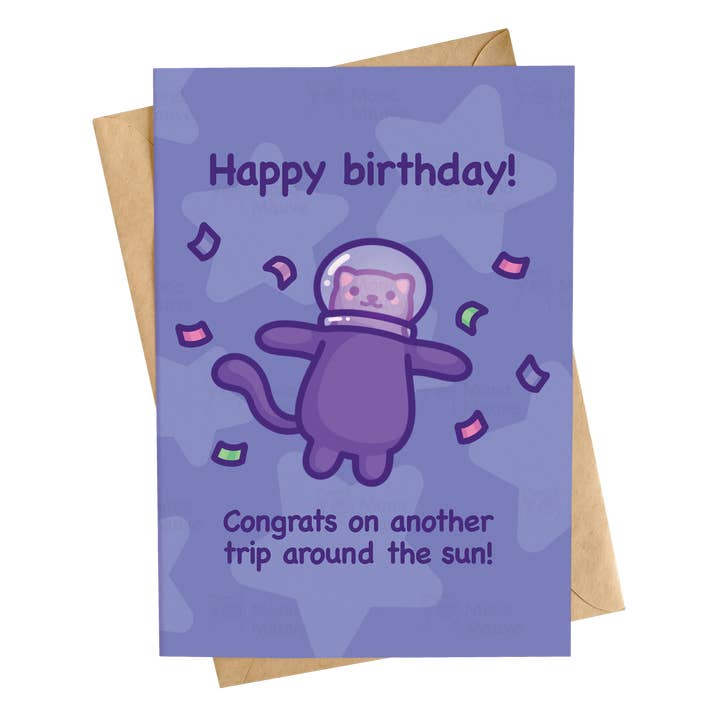 Another Trip Around the Sun | Cute Birthday Card for wholesale by Mona Mauve β’ Silly Art!