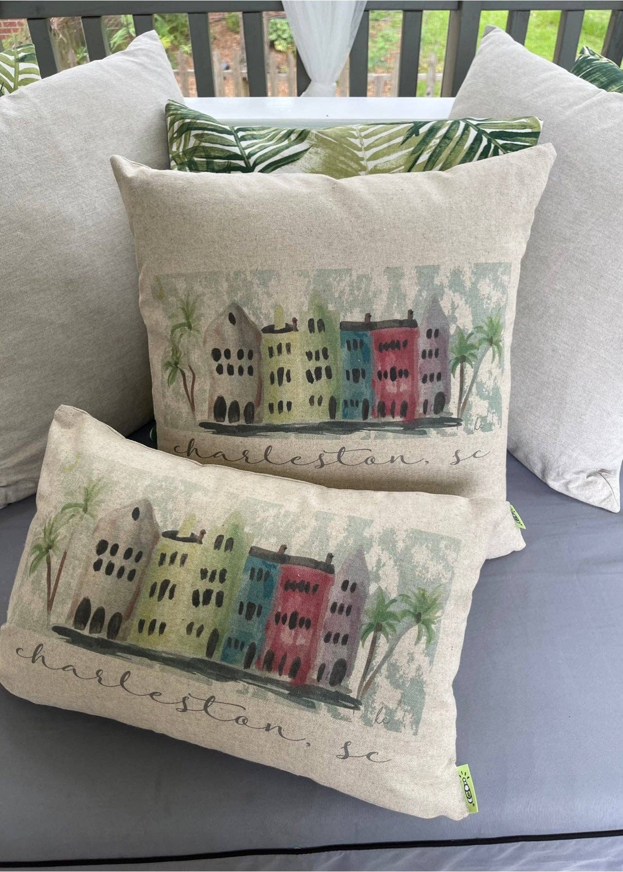 Half-Pint Designs - Wholesale Throw/Decorative Pillow - Rainbow Row Pillow