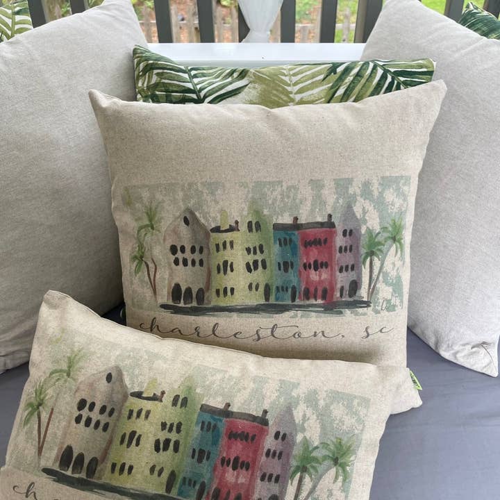 Half-Pint Designs - Wholesale Throw/Decorative Pillow - Rainbow Row Pillow0