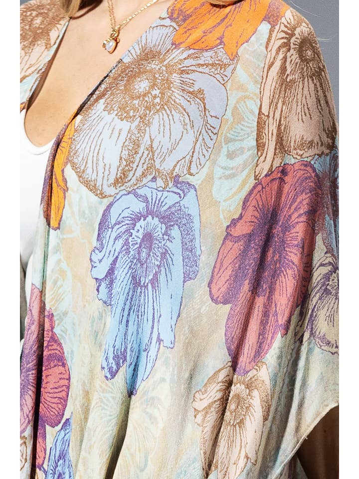 BLOEIEND VELD Blooming Field kimono met klosjes voor groothandel op Faire4