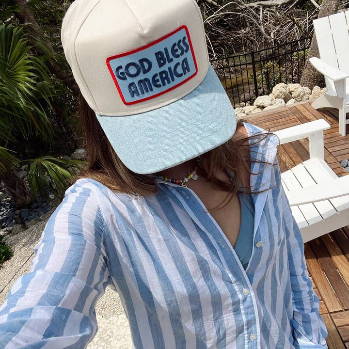 KENZKUSTOMZ - Wholesale Trucker Hat - Unisex - God Bless America - Vintage Trucker Hat1