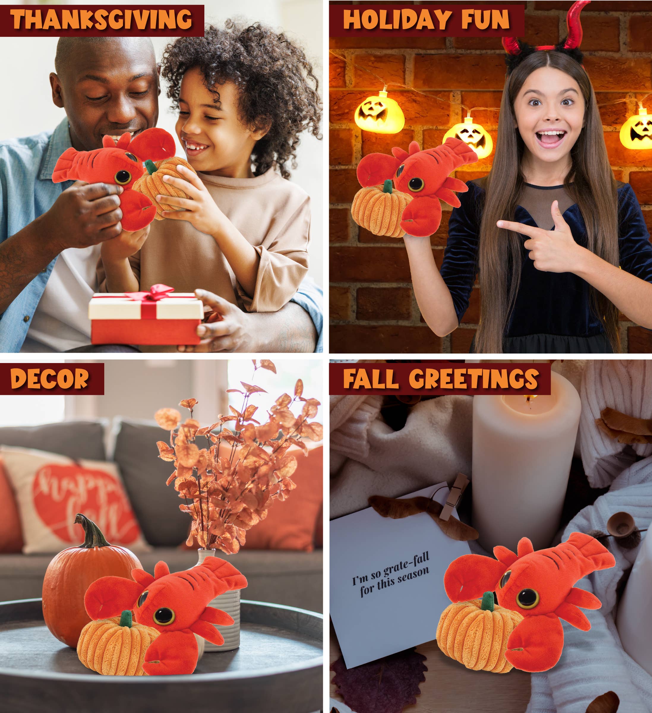 Cota Global - Wholesale Stuffed/Plush Toy - Kids & Baby - Plush Pumpkin - Big Eye 6" Plush - Lobster3